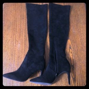 Faux Suede Knee Boots